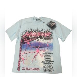 Hellstar Neuron Tour T-Shirt Light Blue Size S Brand New with Tags